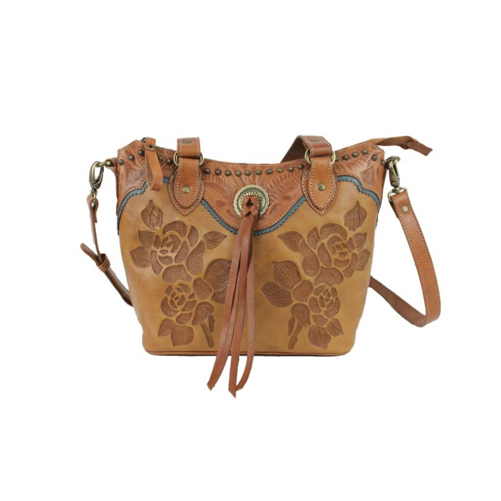 American West Texas Rose Small Zip Top Bucket Tote