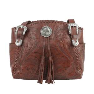 American West Lariats And Lace Zip Top Tote with Secret Compartment