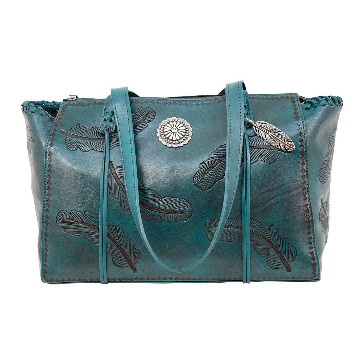 American West Sacred Bird Zip Top Tote With Secret Compartment