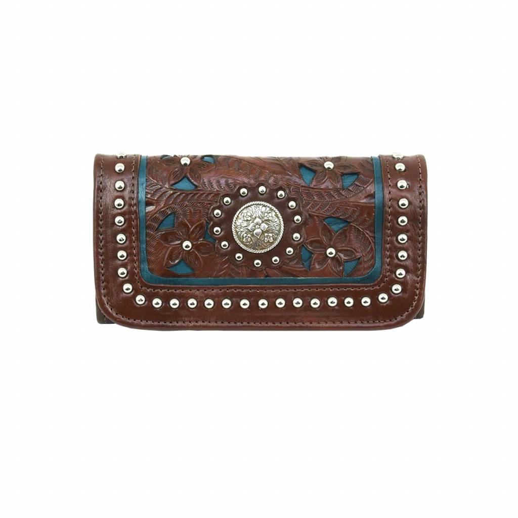 American West Ladies Lady Lace Tri-Fold Wallet