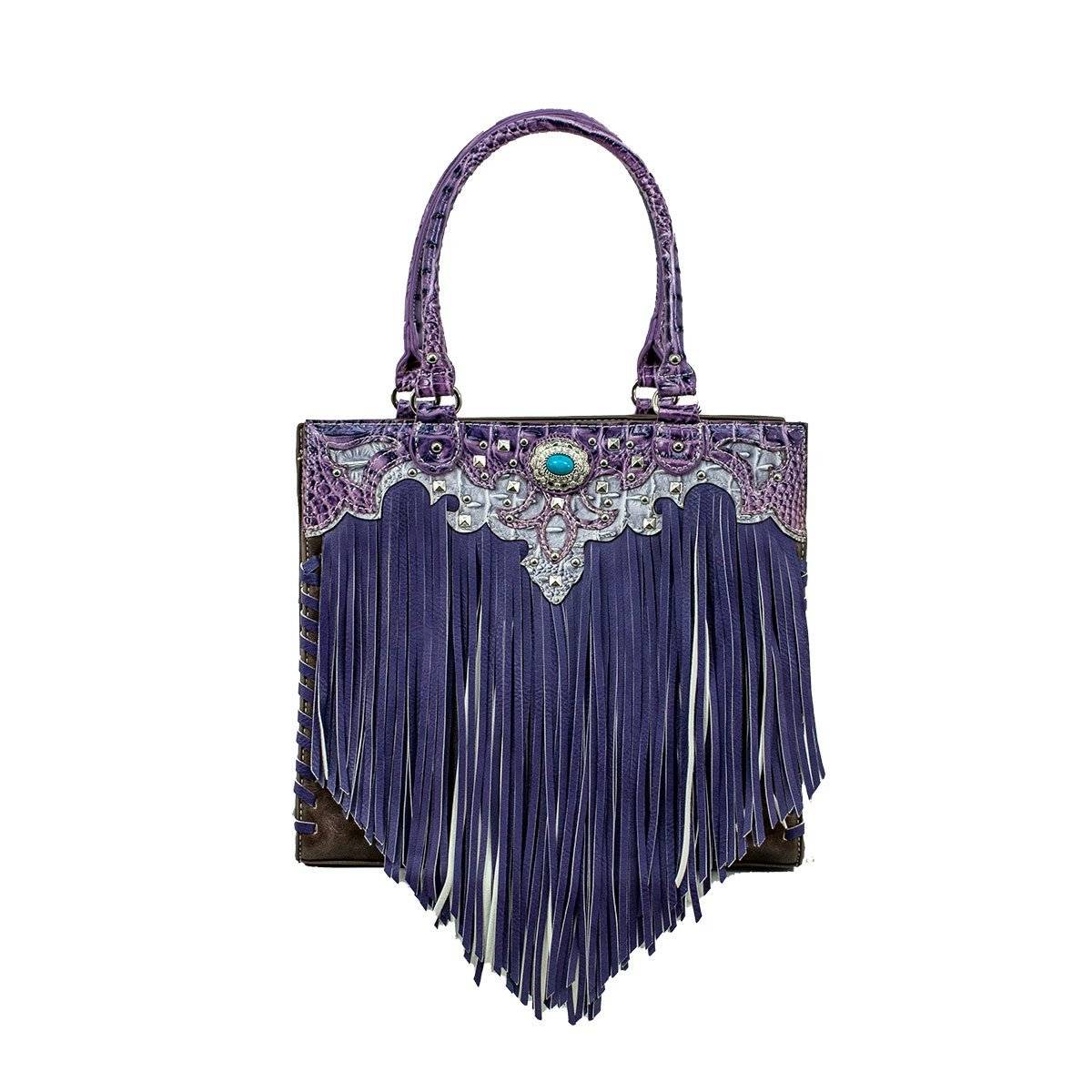 Bandana Zip Top Tote with Fringe