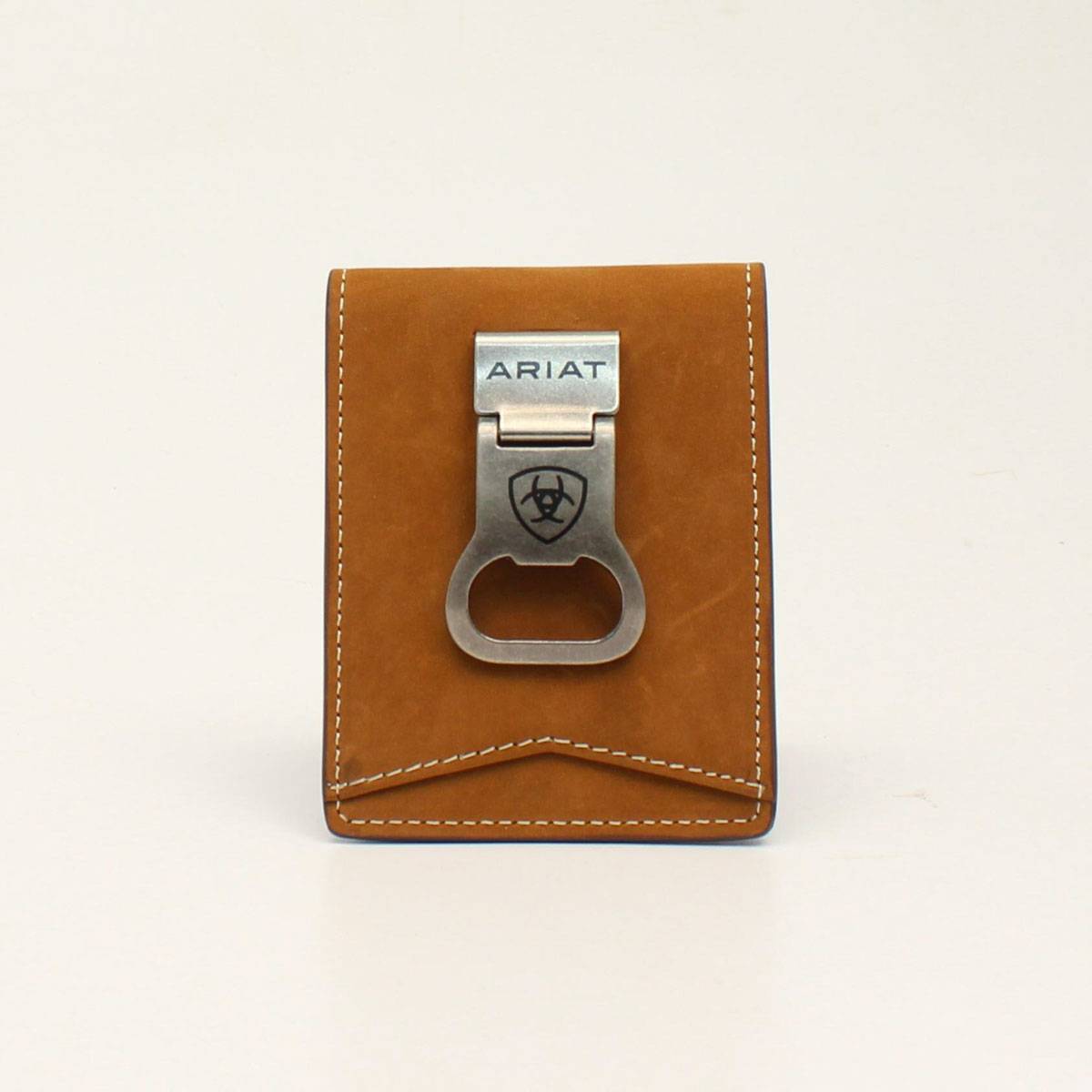 4-194621 Ariat Mens Bilfold Distressed Stitch Money Clip Wa sku 4-194621