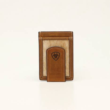 Ariat Mens Card Case Money Clip Calf Hair Wallet