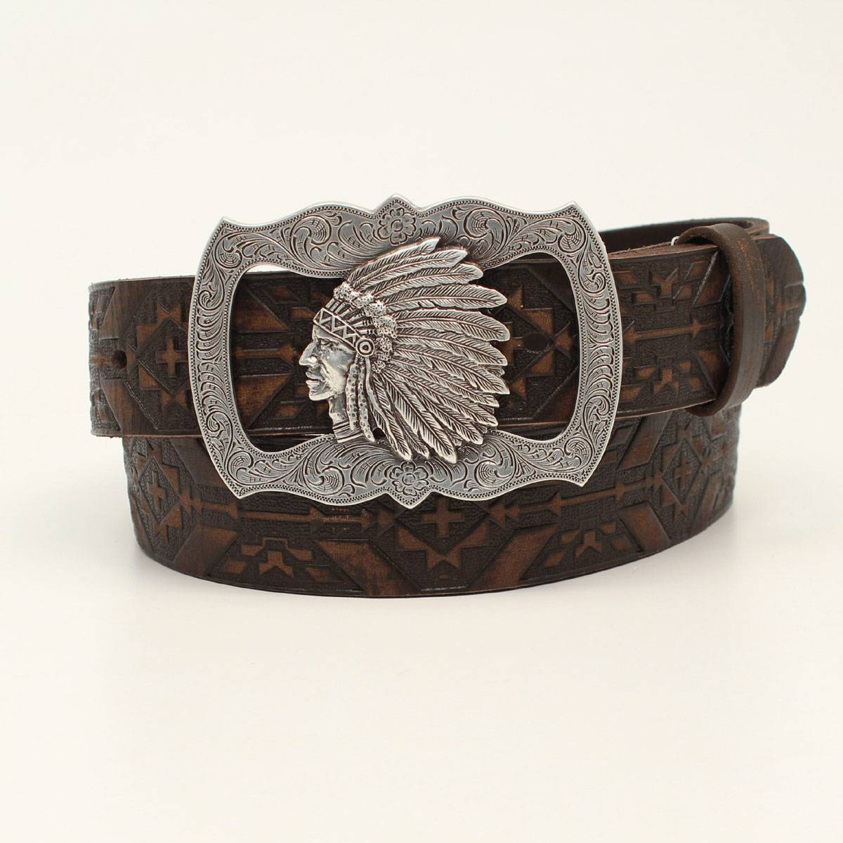 4-196304 Angel Ranch Ladies 1 1/2 Aztec Sanded Indian Belt sku 4-196304