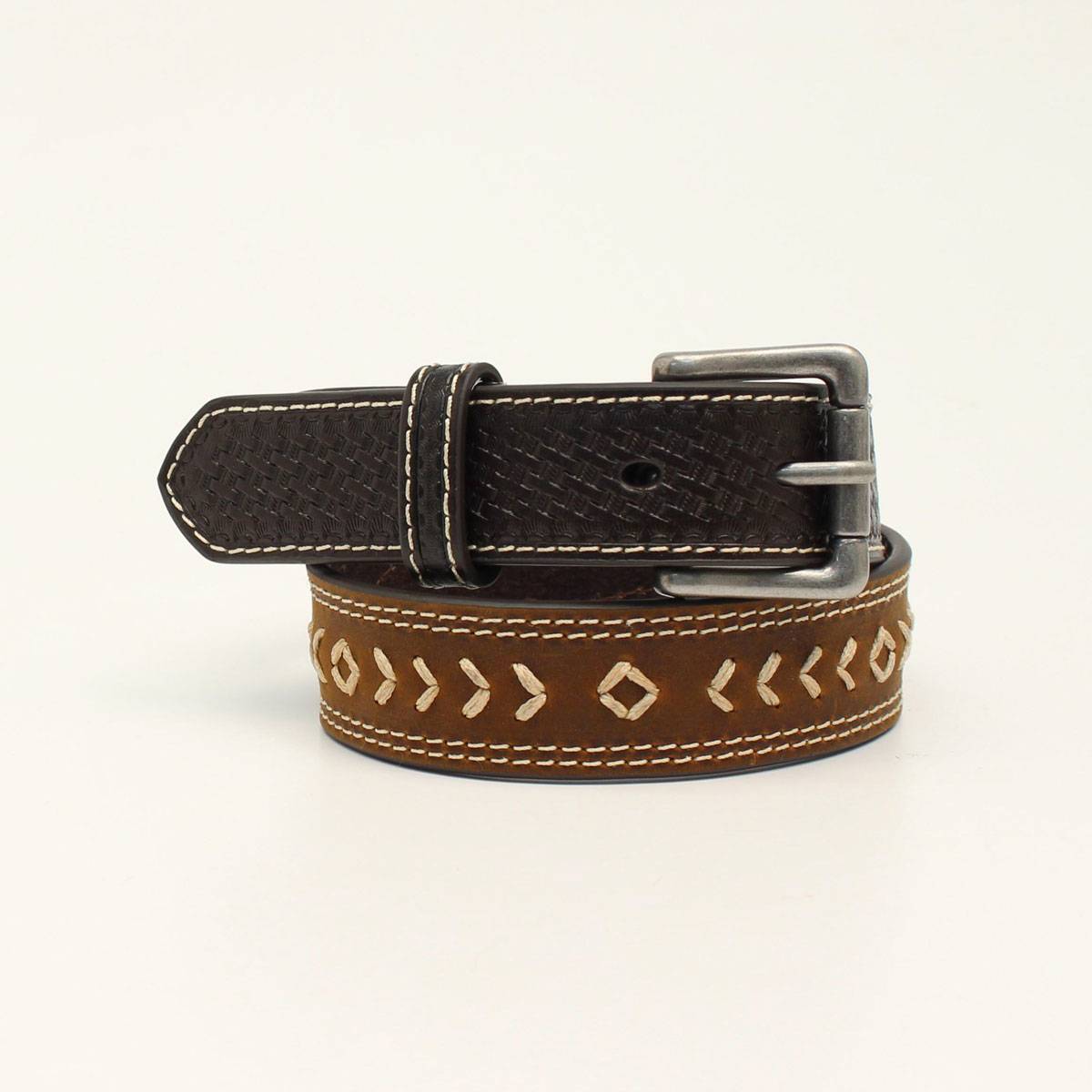 M&F Western Kids 3D 1 1/4 Arrow Stitch Belt