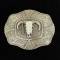 Nocona Mens Rectangle Roped Edge White Steer Buckle
