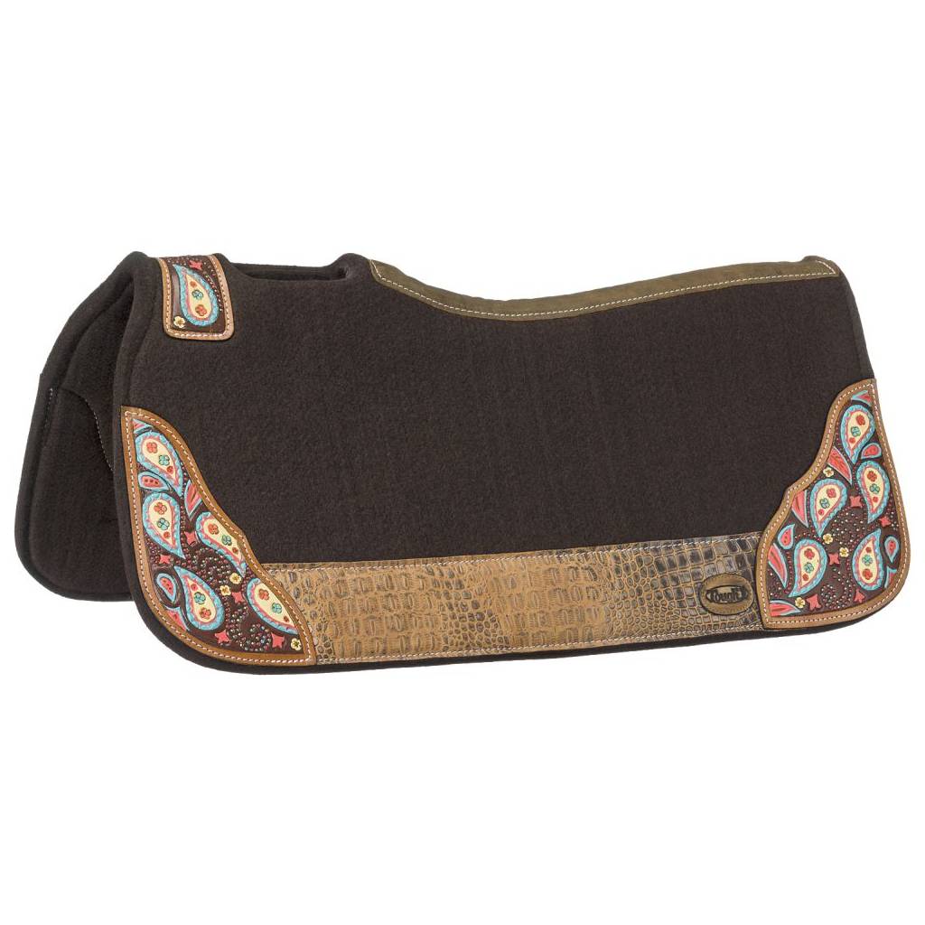 Tough-1 Hand Painted Felt Paisley Saddle Pad