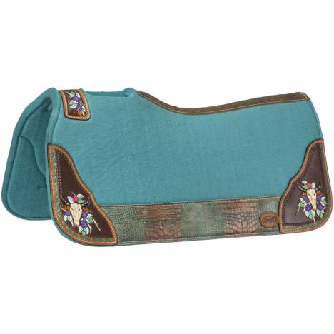 Tough-1 Hand Painted Felt Steer Skull Saddle Pad