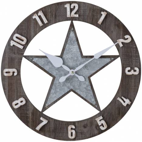 Gift Corral Wood/Metal Star Wall Clock