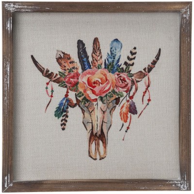 Gift Corral Floral Skull Wall Canvas