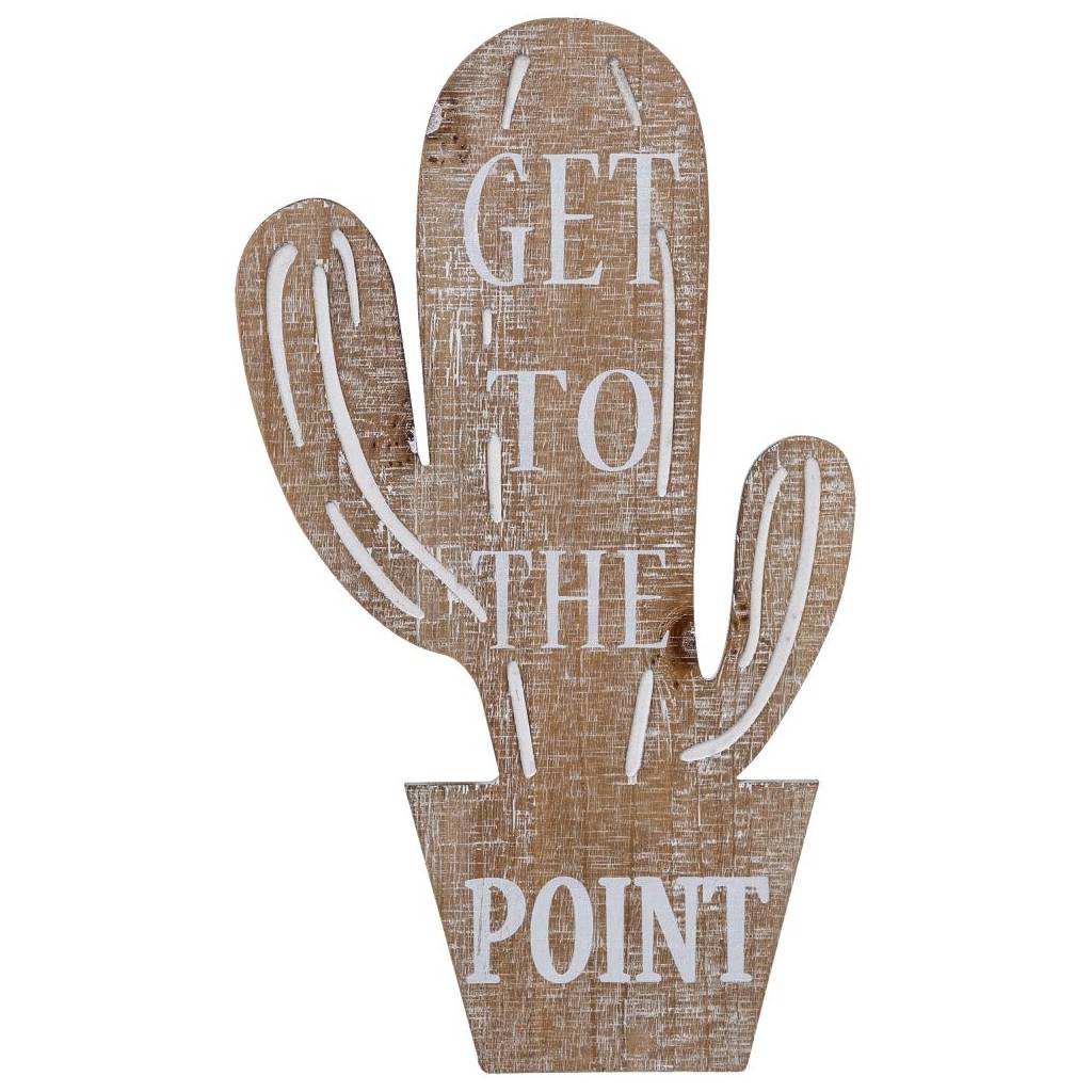 Gift Corral Wooden Cactus Point Sign