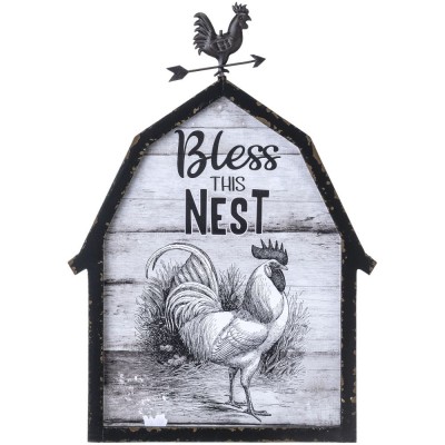Gift Corral Wood Barn Rooster Sign