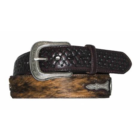 Jack Daniel's Brown Hair-On Leather Belt with Western Tips