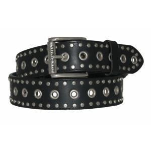 Jack Daniel's Studded Leather Belt with Grommets