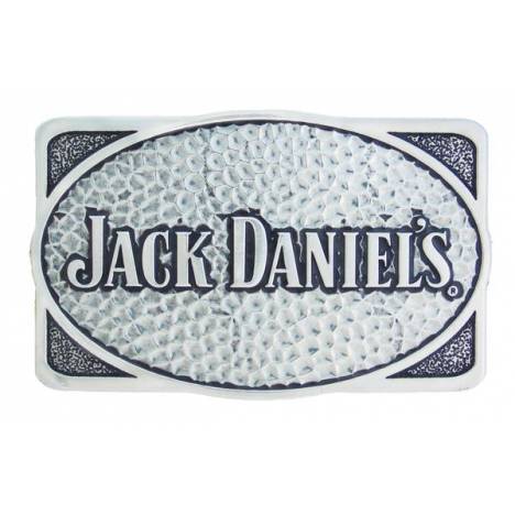 Jack Daniel's Rectangle Hammered Silver Buckle