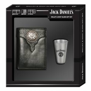 Jack Daniel's Trifold Wallet & Shot Glass Gift Set