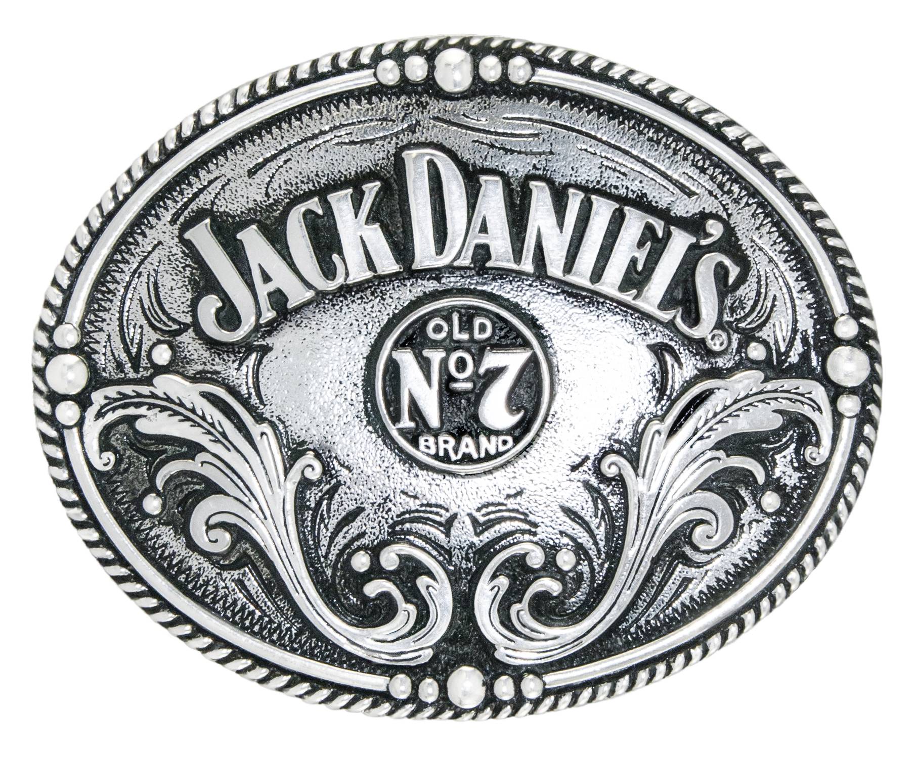 * Jack Daniel 's Cintura Fibbia Floral Ornament Design Western Belt Buckle 101 