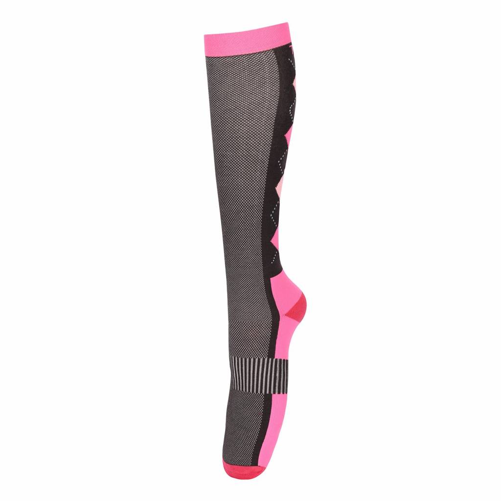 TuffRider Ladies Neon Ventilated Argyle Socks