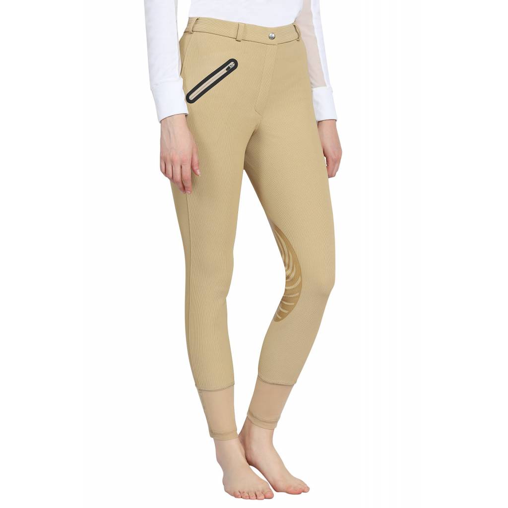 TuffRider Ladies Tiffany Ribbed Breeches with Silicone Knee Patch