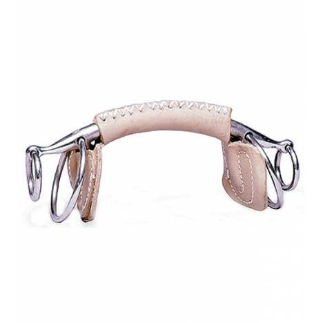 Jacks Leather Covered Double Extension Ring Snaffle Bit