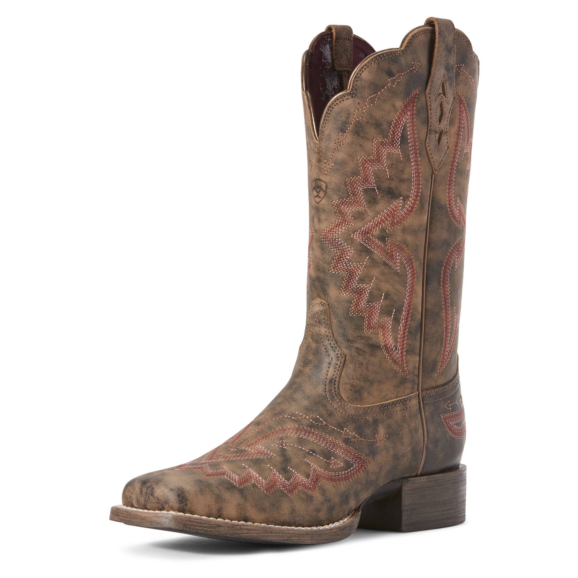 4-219279 Ariat Ladies Round Up Santa Fe Western Boots sku 4-219279