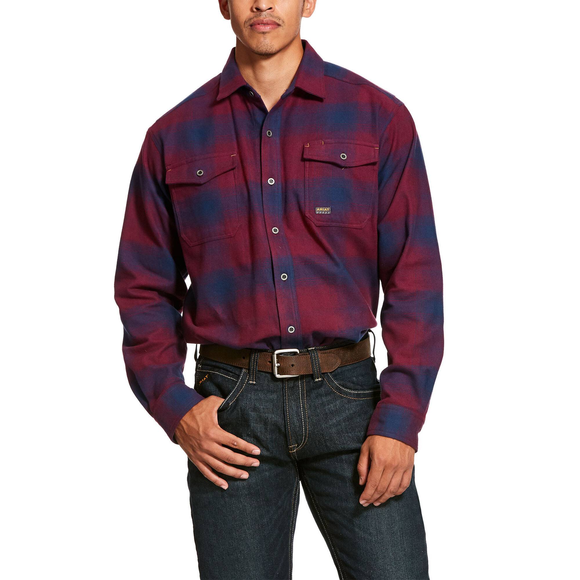 Ariat Mens Rebar Heavyweight Flannel Classic Fit Shirt