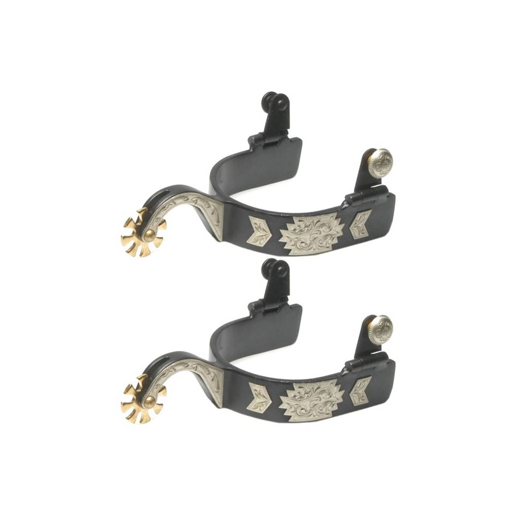 Jacks Gooseneck Spurs with Engraved German Gold and Silver Trim