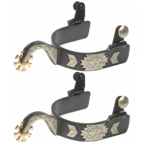 Jacks Gooseneck Spurs with Engraved German Gold and Silver Trim