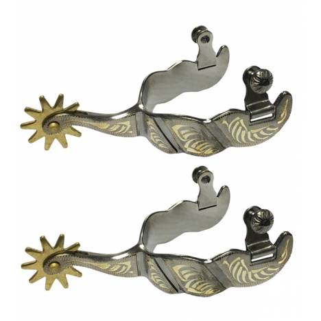 Jacks Roping Spurs with Engraved Band and Shank