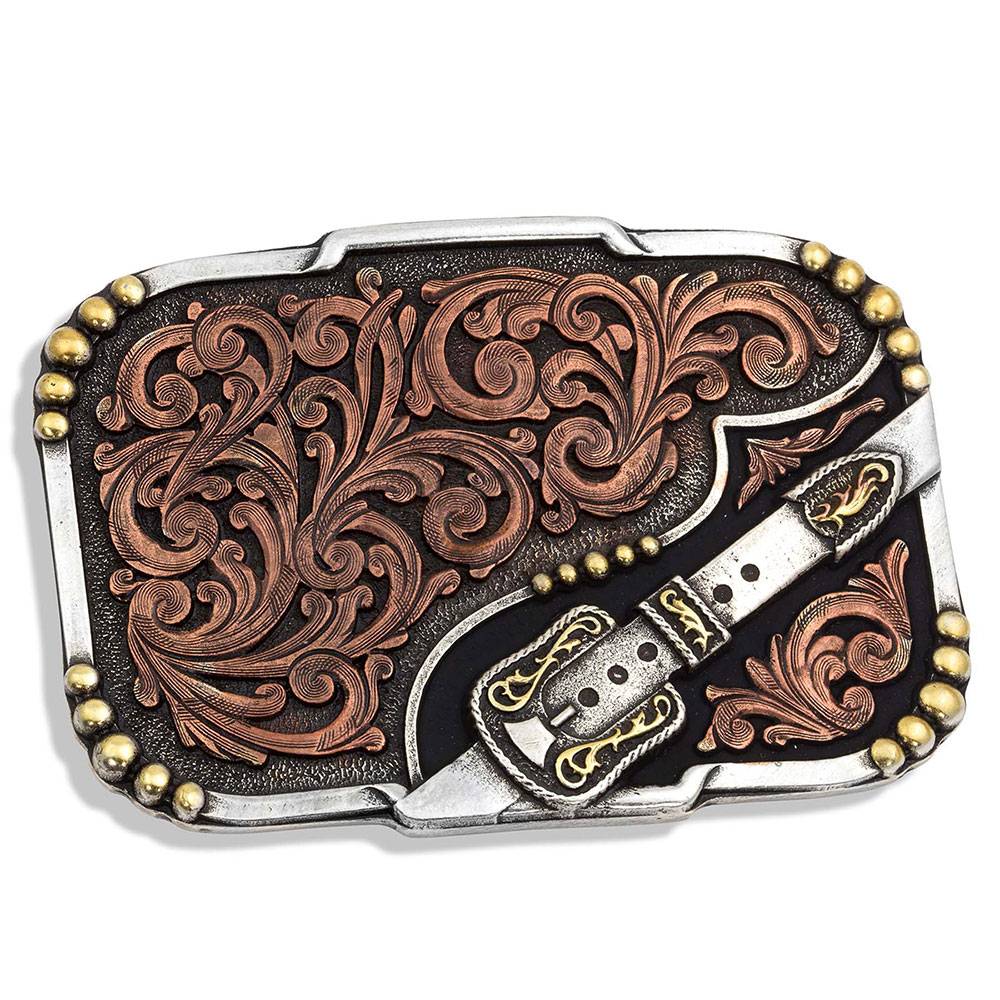 Montana Silversmiths Tri-Color Buckle Up Attitude Buckle