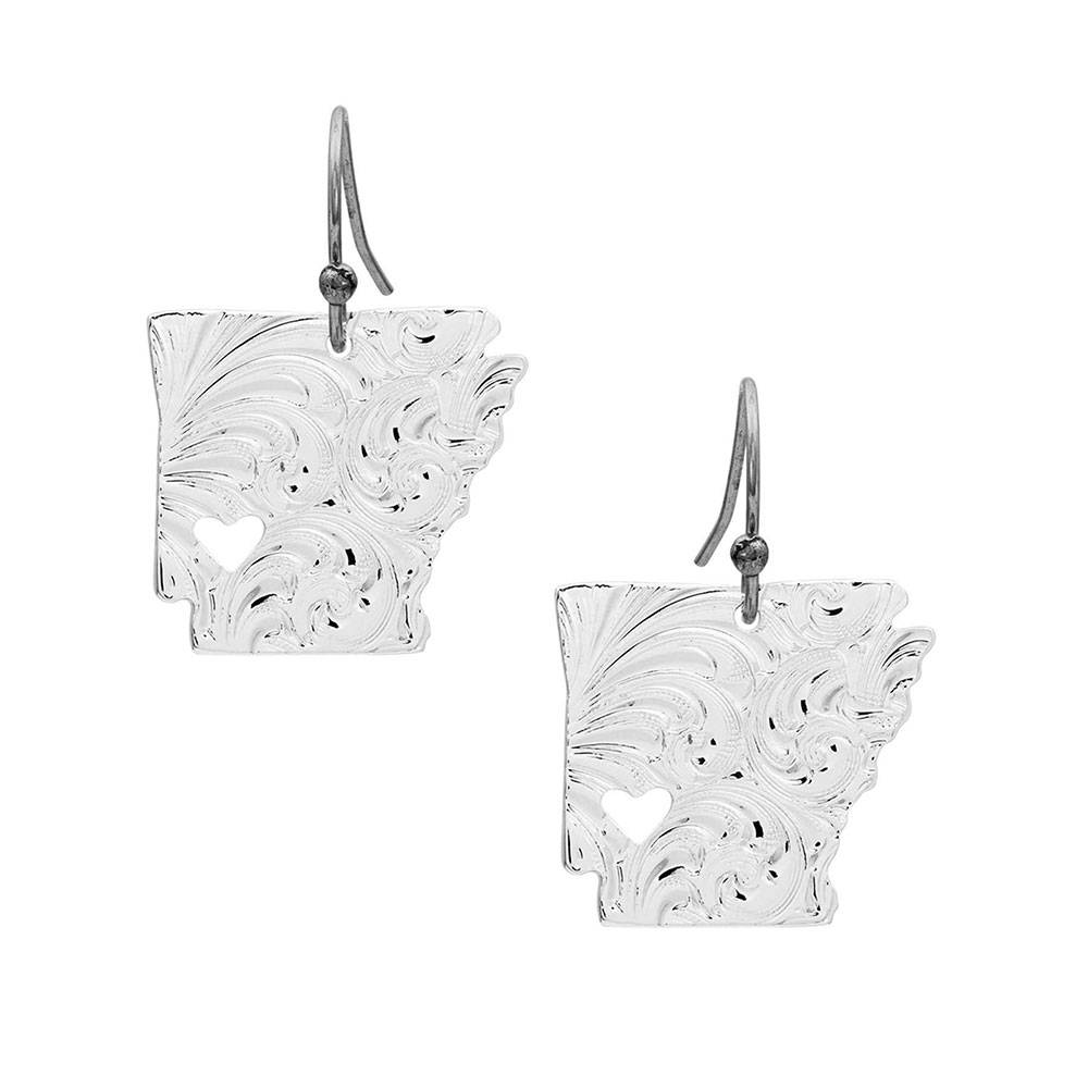 Montana Silversmiths I Heart Arkansas State Charm Earrings