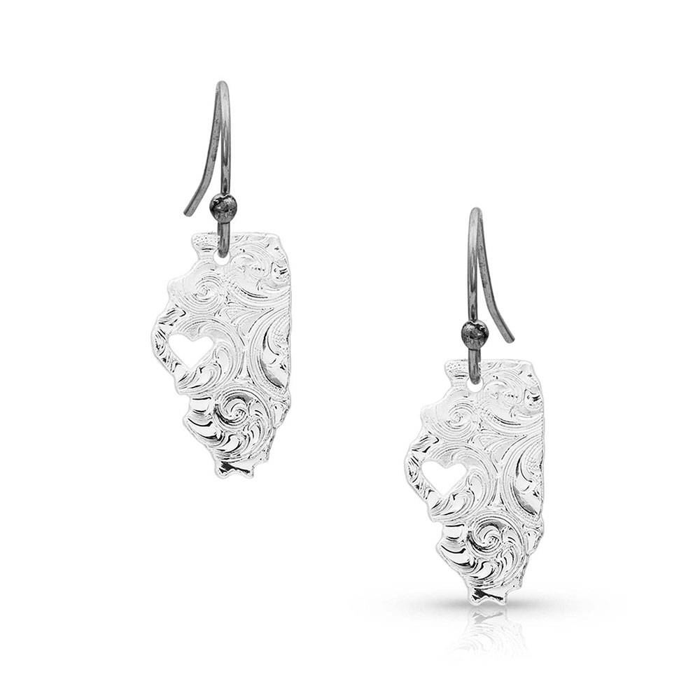 Montana Silversmiths I Heart Illinois State Charm Earrings