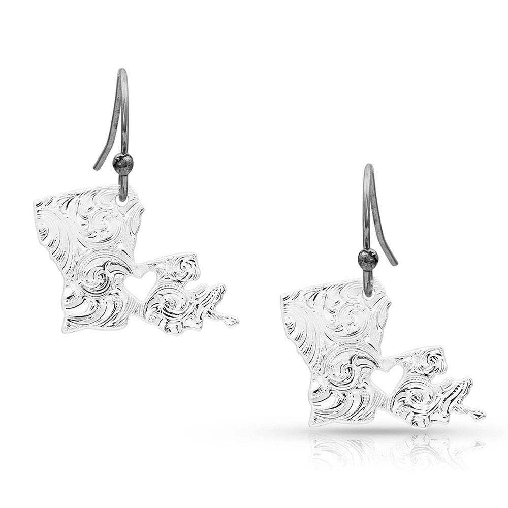 Montana Silversmiths I Heart Louisiana State Charm Earrings