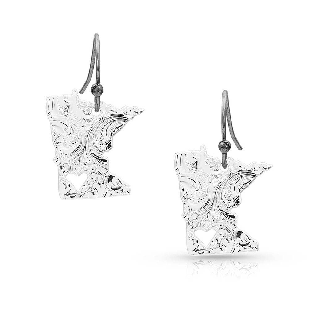 Montana Silversmiths I Heart Minnesota State Charm Earrings