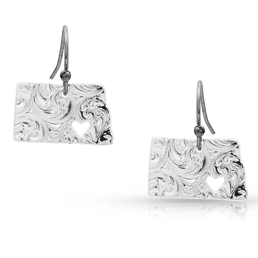 Montana Silversmiths I Heart North Dakota State Charm Earrings