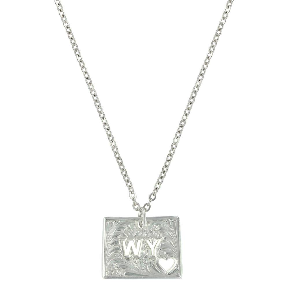 Montana Silversmiths Wyoming Is Where My Heart Is State Necklace