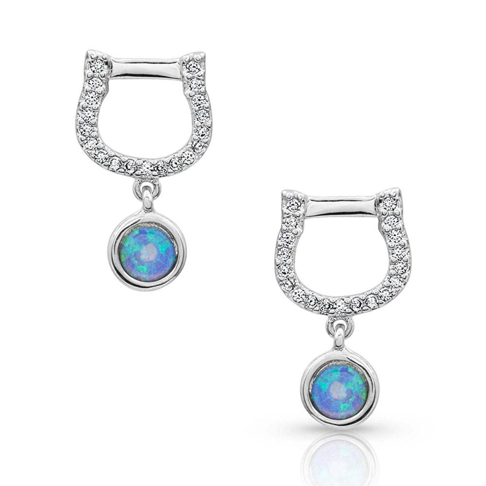 Montana Silversmiths Horseshoe Opal Earrings