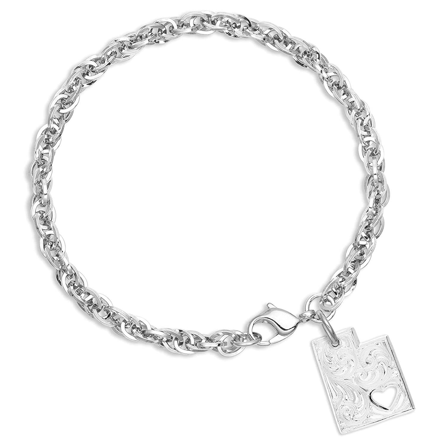 4-222106 Montana Silversmiths I Heart Utah State Charm Brac sku 4-222106