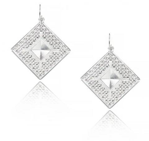 4-222120 Montana Silversmiths Silver Diamond Pyramid Earrin sku 4-222120