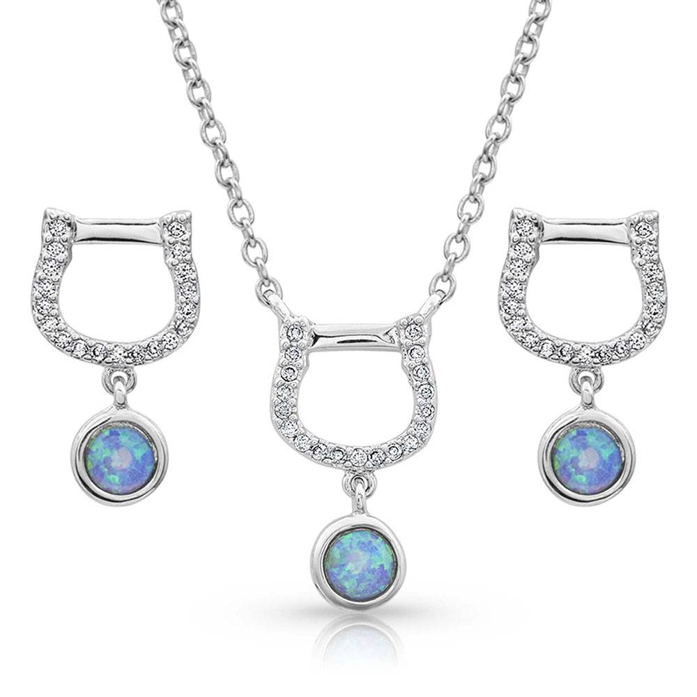 Montana Silversmiths Horseshoe Opal Jewelry Set