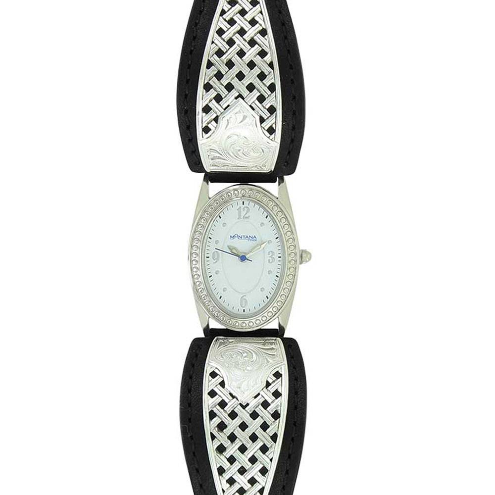 Montana Silversmiths Ladies Simple Legacy Weave Leather Watch