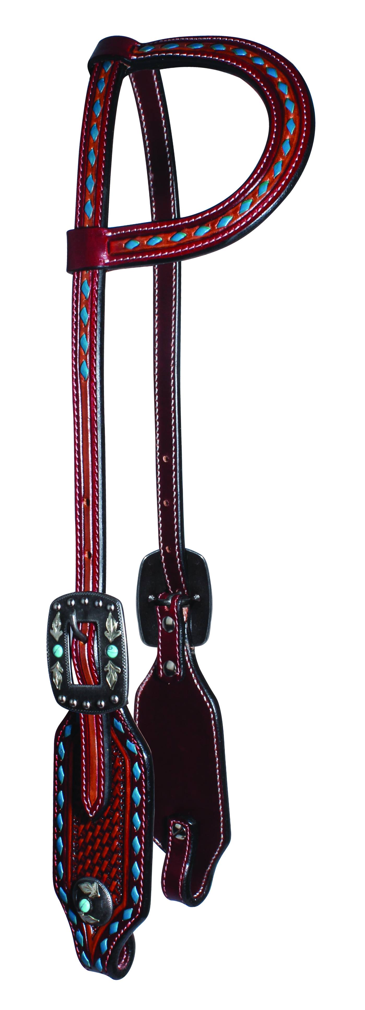 Professionals Choice Basket Weave Collection Single Ear Headstall