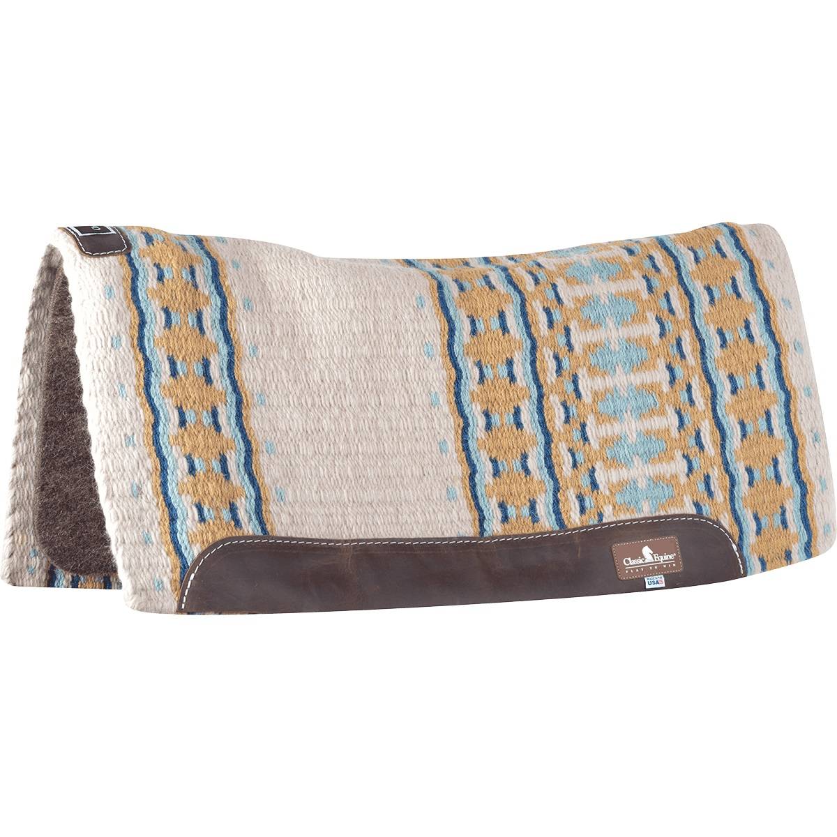 Classic Equine Blanket Top Alpaca Felt Saddle Pad - 3/4 Thick