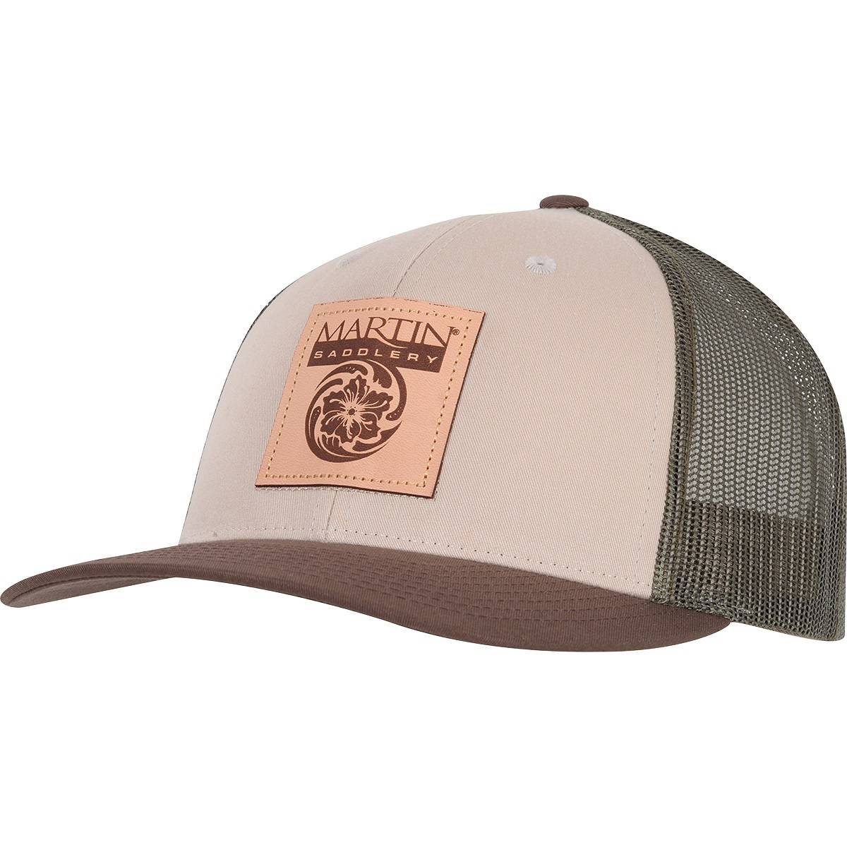 Martin Saddlery Mens Snapback Mesh Cap with Leather Patch Logo