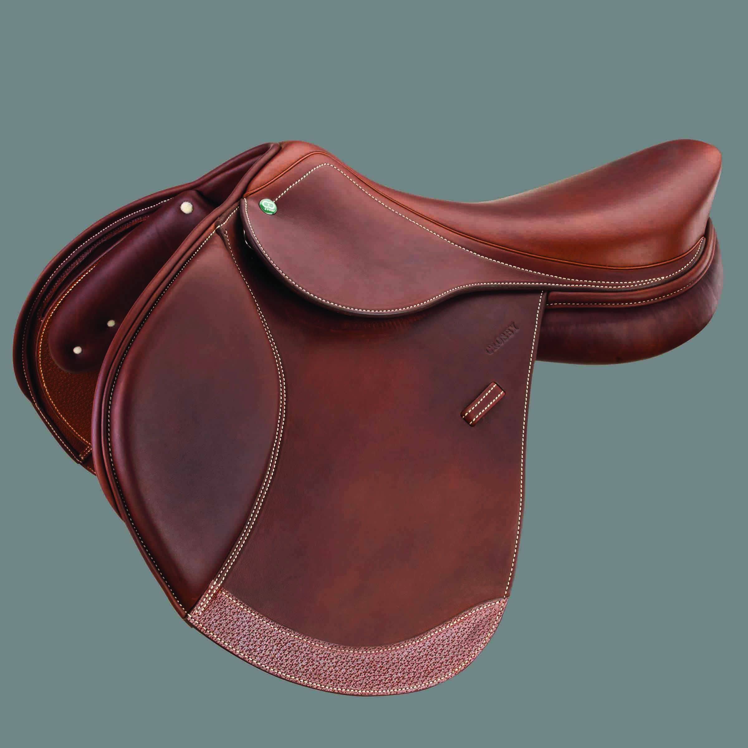 Crosby Hunter Jumper Covered Close Contact Jump Saddle Covered Oiled Cognac 16