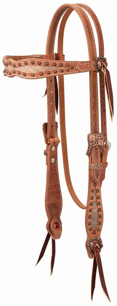 Weaver Leather Copper Blossom Straight Brow Headstall