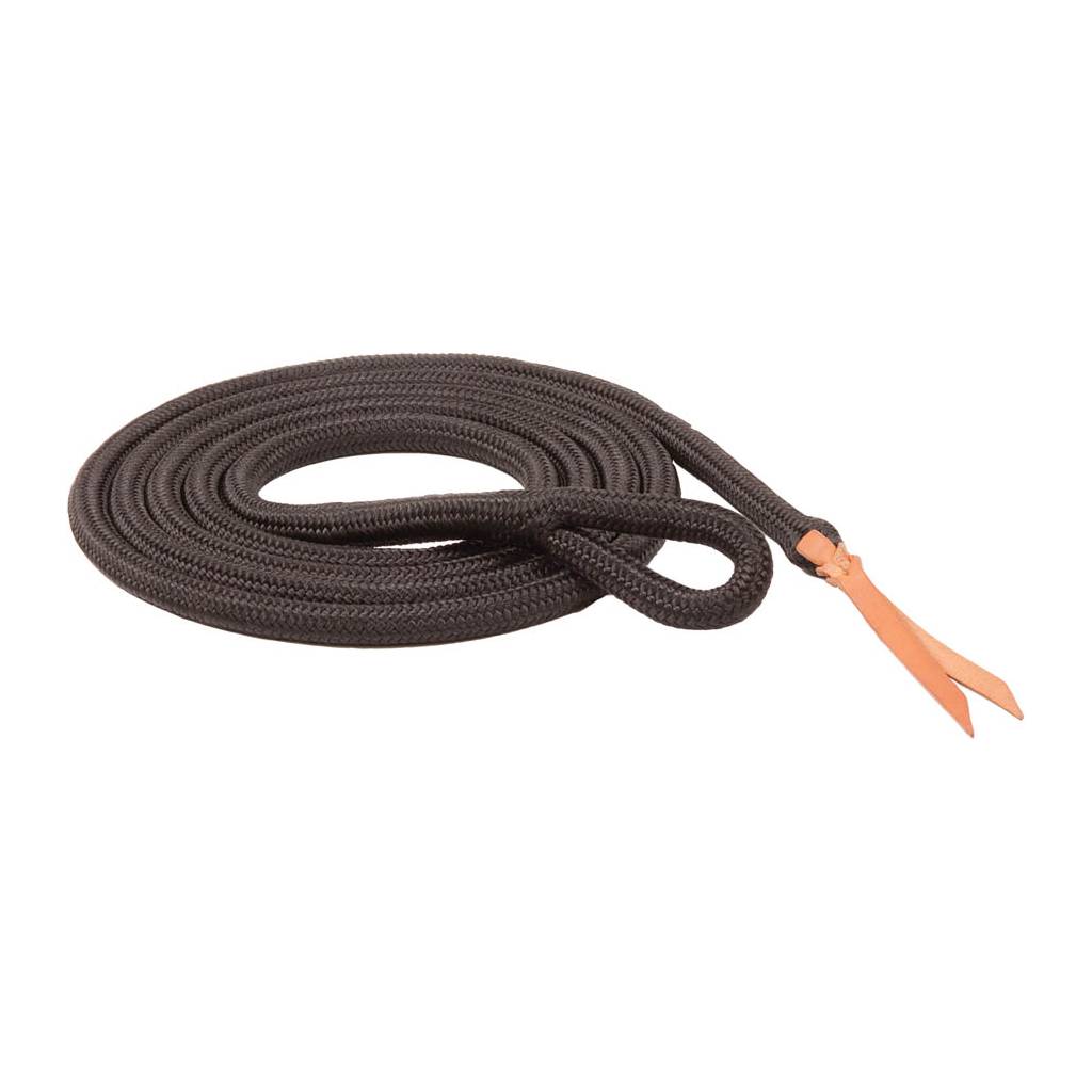 Mustang Tight Braided Poly Lead Rope with Leather Popper