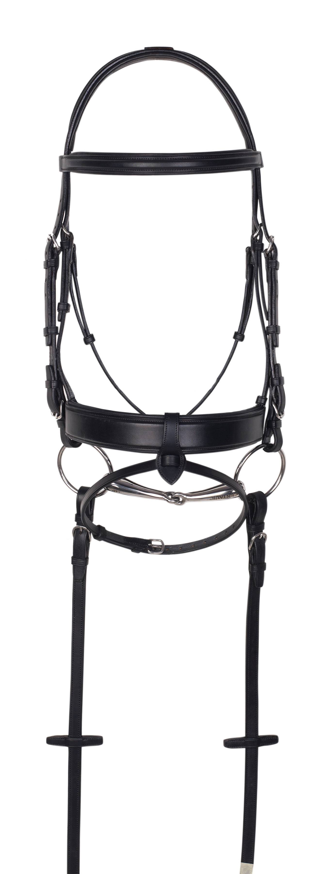 Aramas Square Mild Raised Wide Dressage Bridle with Leather Reins