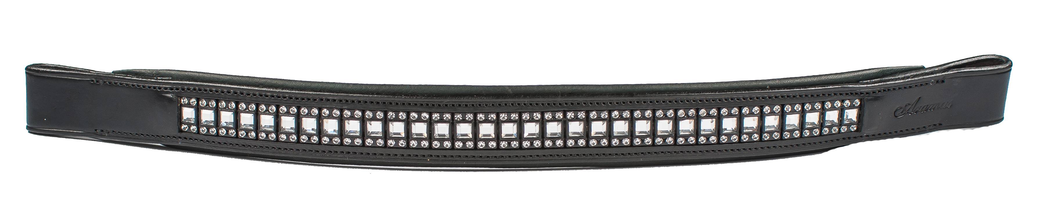 940094BLK FULL Aramas Queen Padded 1 Inch Wide Browband with Swar sku 940094BLK FULL