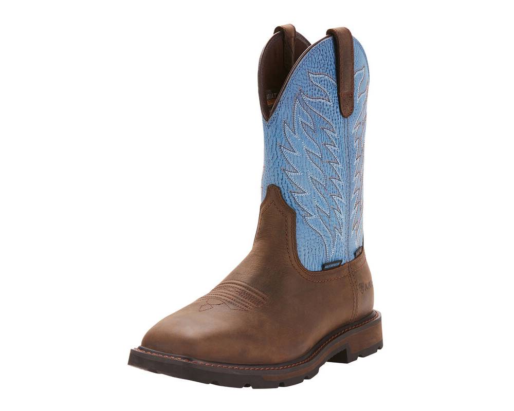 Ariat Mens Groundbreaker Wide Square Toe Waterproof Steel Toe Work Boots
